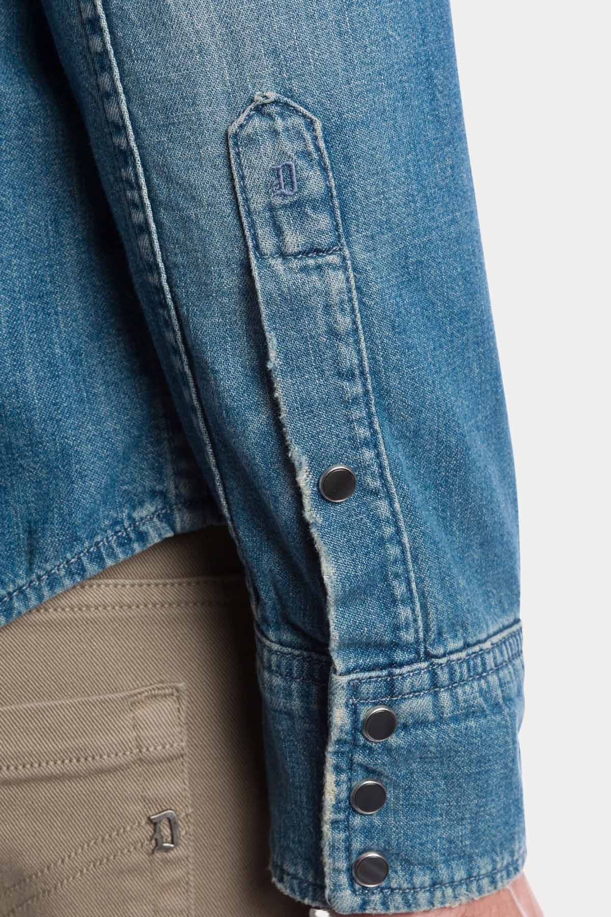Dondup Regular Fit Yıkamalı Denim Gömlek-Gömlek-Libas