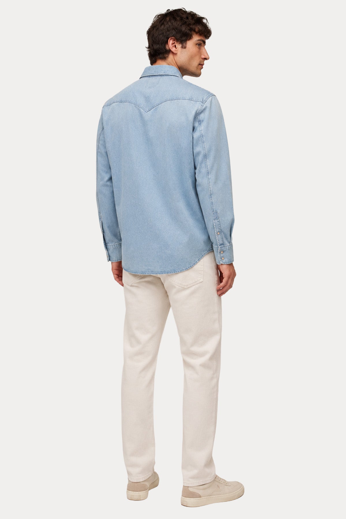 Dondup Regular Fit Yıkamalı Streç Denim Gömlek