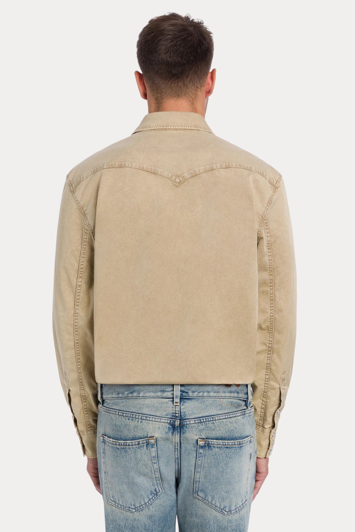 Dondup Regular Fit Yıkamalı Streç Denim Gömlek-Gömlek-Libas