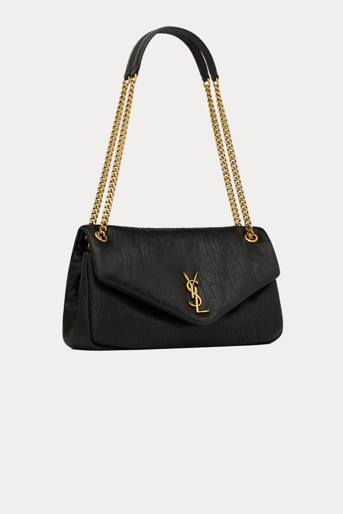 Saint Laurent Logolu Medium Deri Omuz Çantası