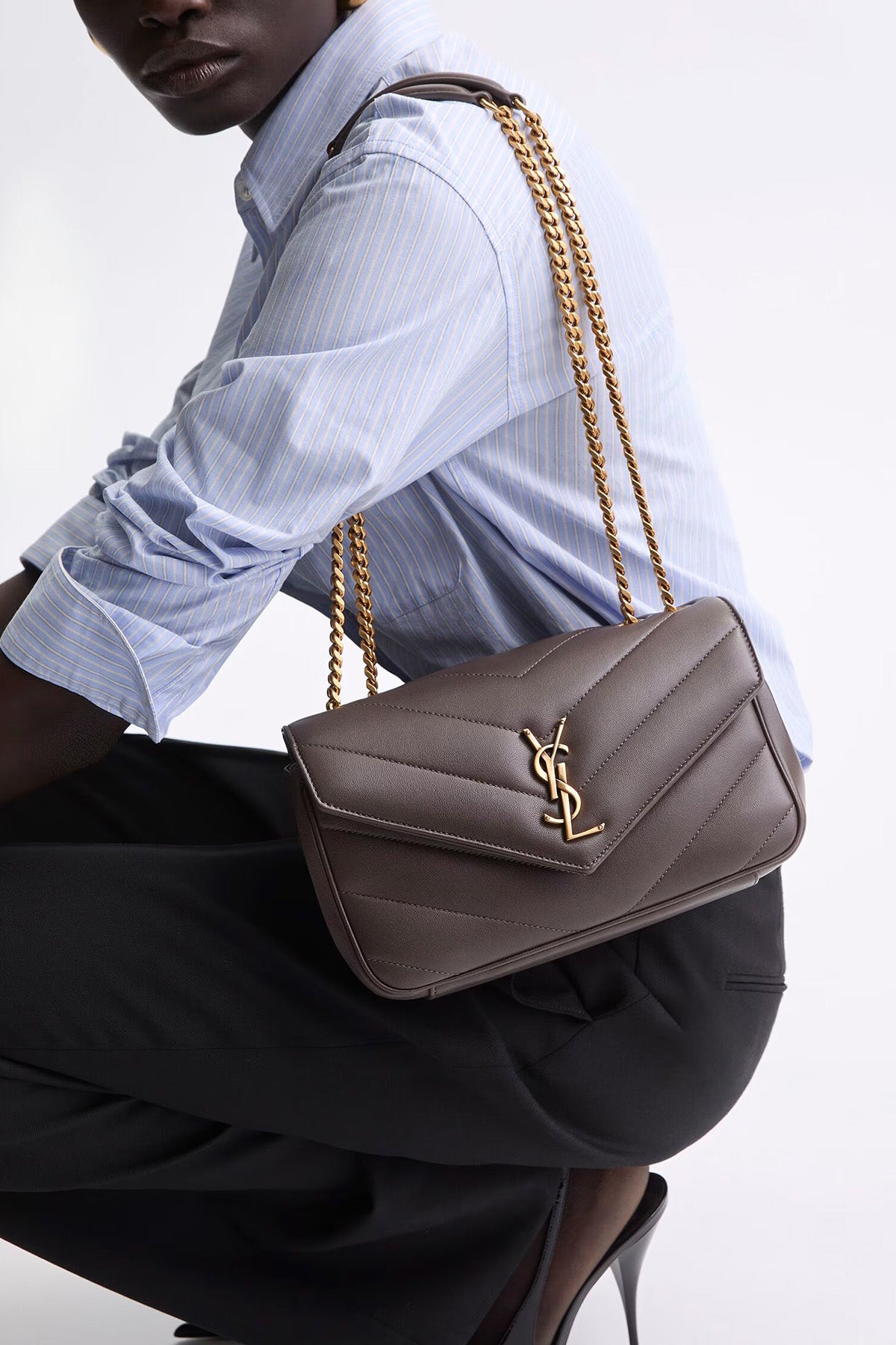 Saint Laurent Logolu Small Deri Omuz Çantası