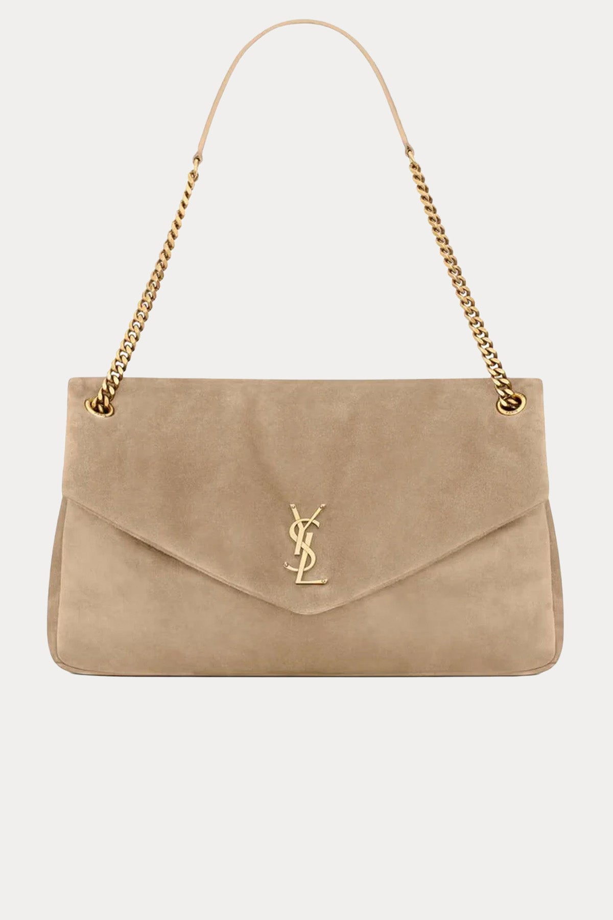 Saint Laurent Logolu Large Süet Omuz Çantası