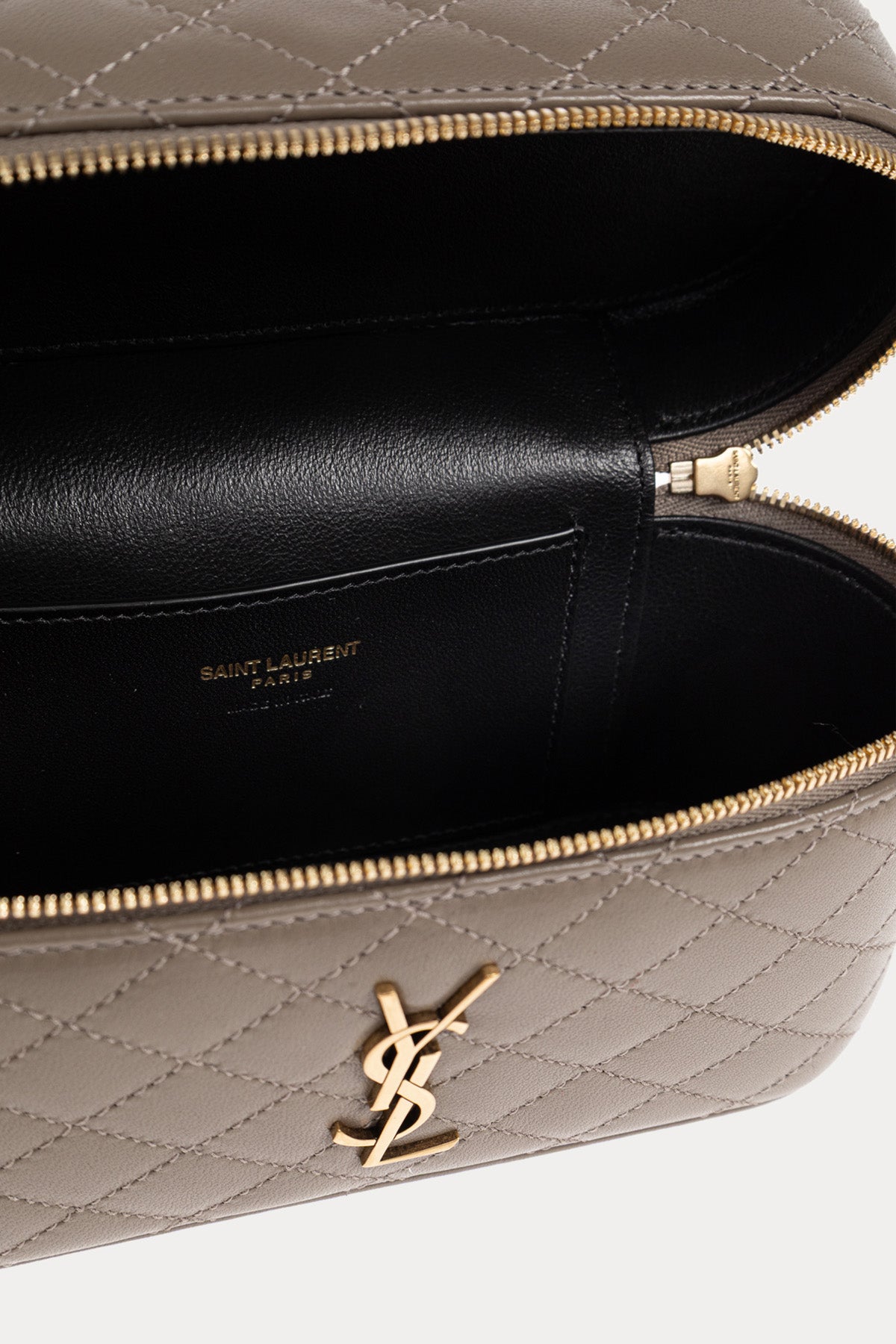 Saint Laurent Logolu Small Kapitone Deri Omuz Çantası-Çanta-Libas