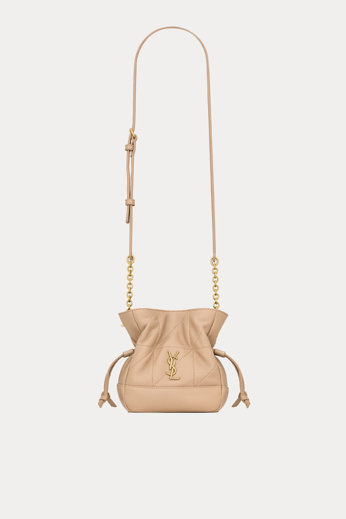 Saint Laurent Jamie Logolu Büzgülü Deri Mini Omuz Çantası