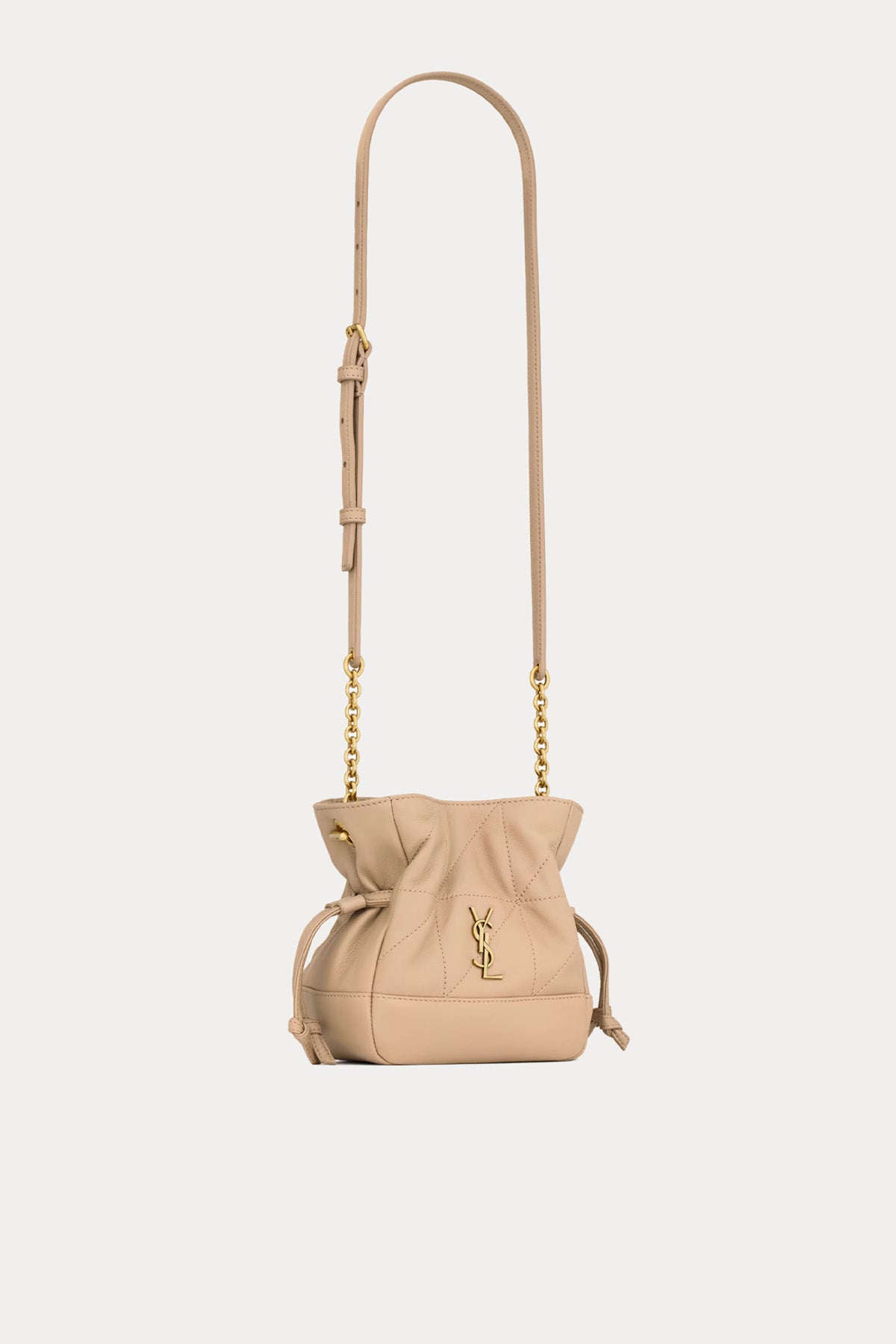 Saint Laurent Jamie Logolu Büzgülü Deri Mini Omuz Çantası