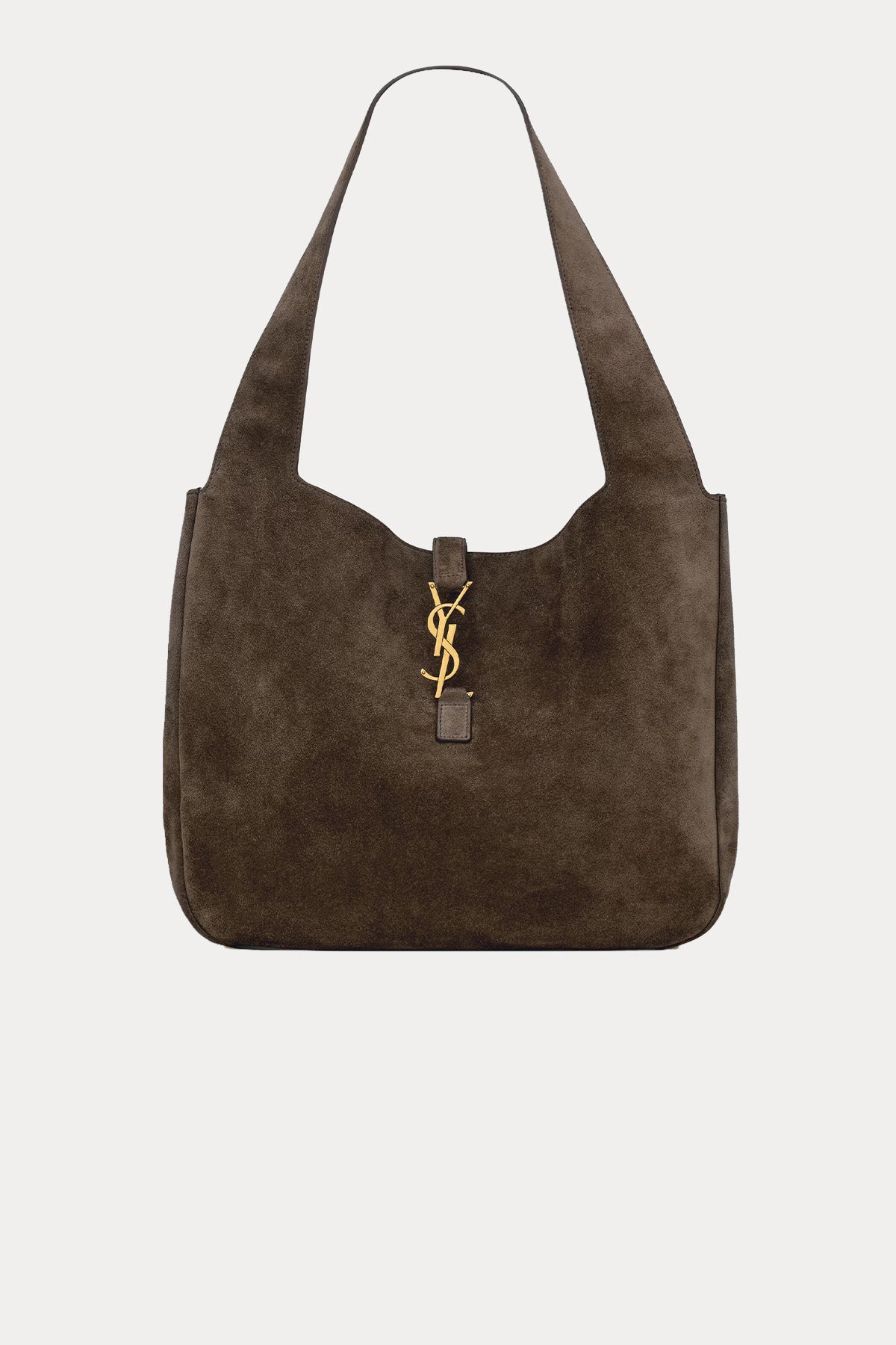 Saint Laurent Logolu Large Süet Omuz Çantası-Çanta-Libas