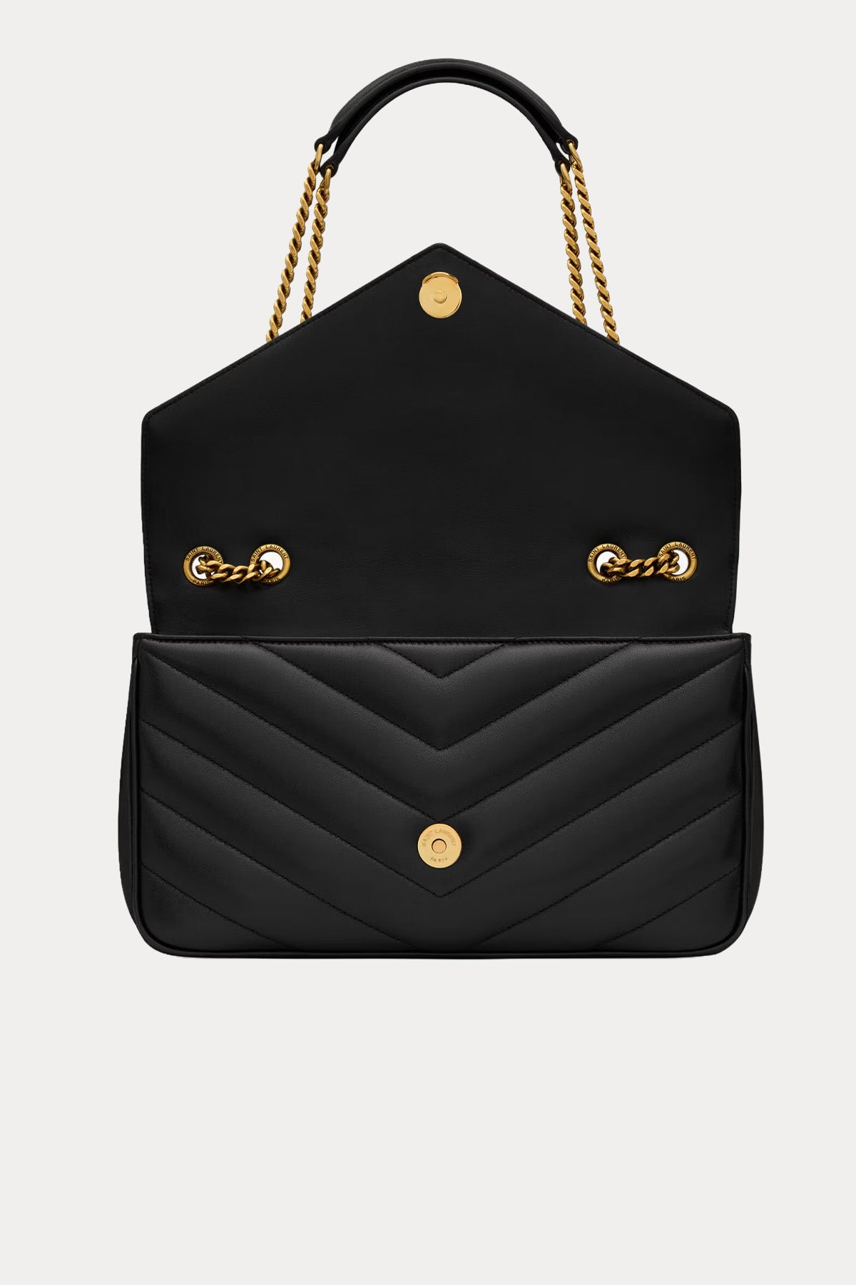 Saint Laurent Logolu Medium Deri Omuz Çantası-Çanta-Libas