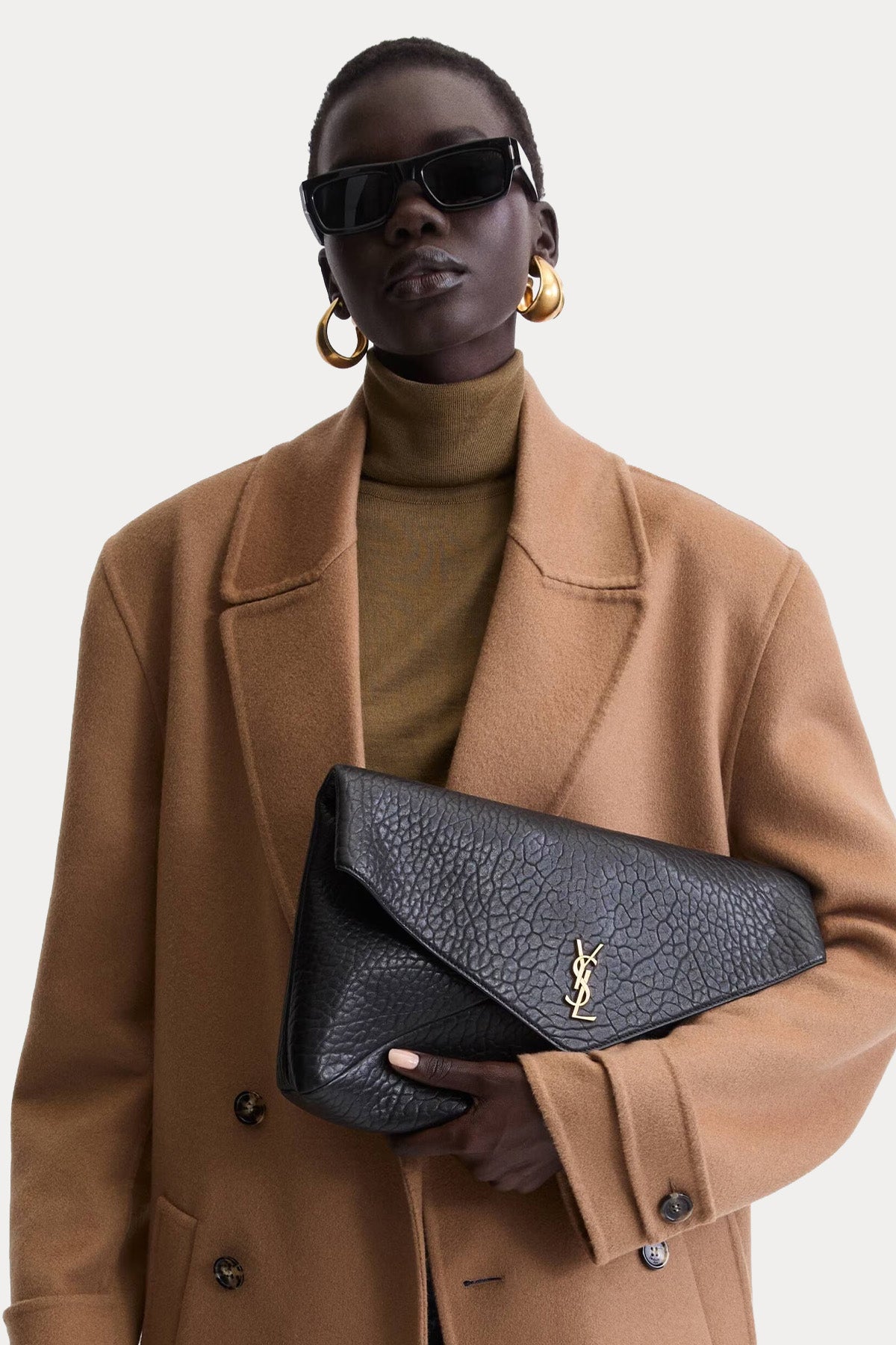 Saint Laurent Logolu Large Deri Omuz Çantası