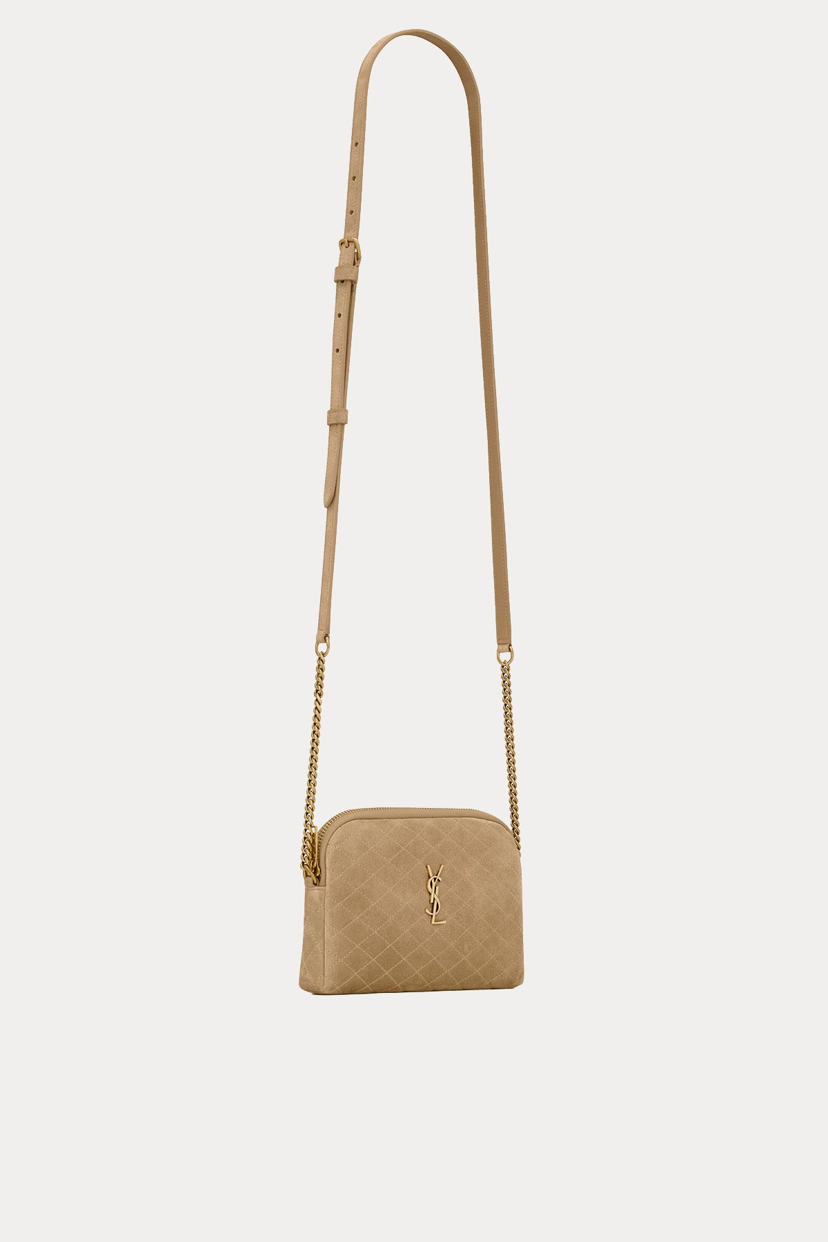 Saint Laurent Logolu Mini Süet Omuz Çantası