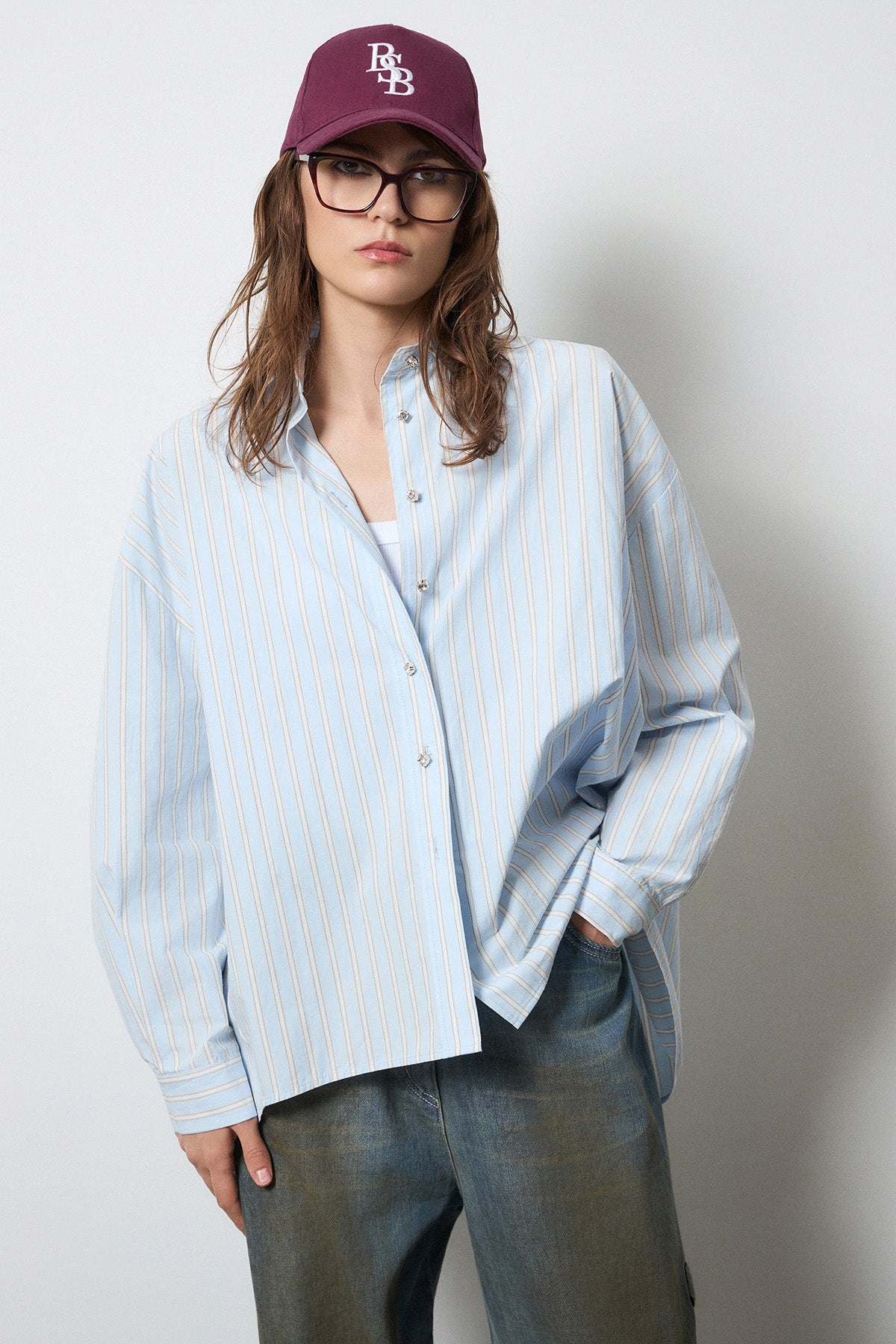 Bsb Relaxed Fit Çizgili Gömlek
