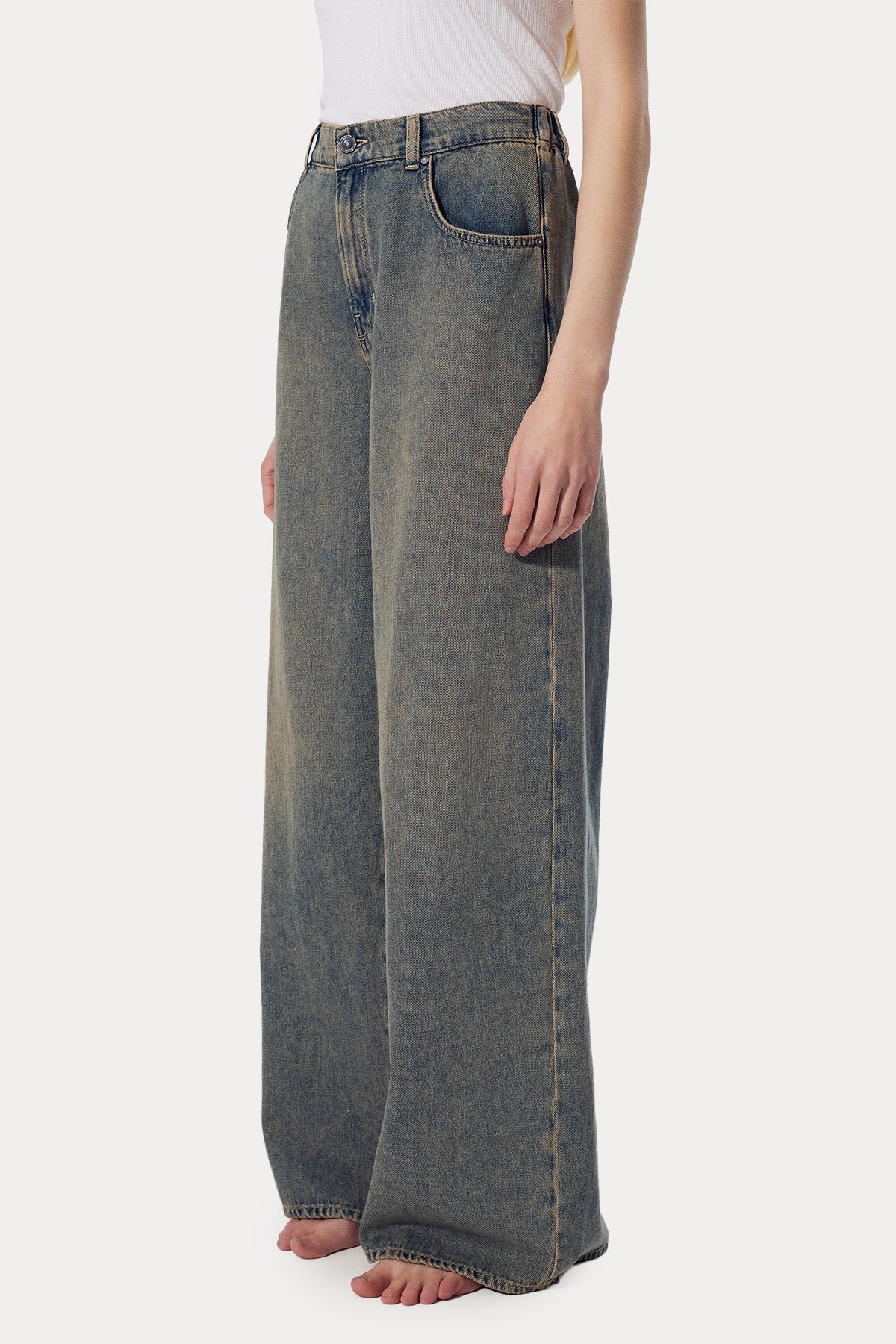 Bsb Lexa Relaxed Fit Geniş Paça Beli Lastikli Jeans