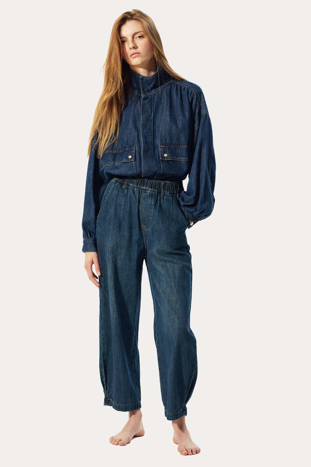 Bsb Relaxed Fit Beli Lastikli Jeans
