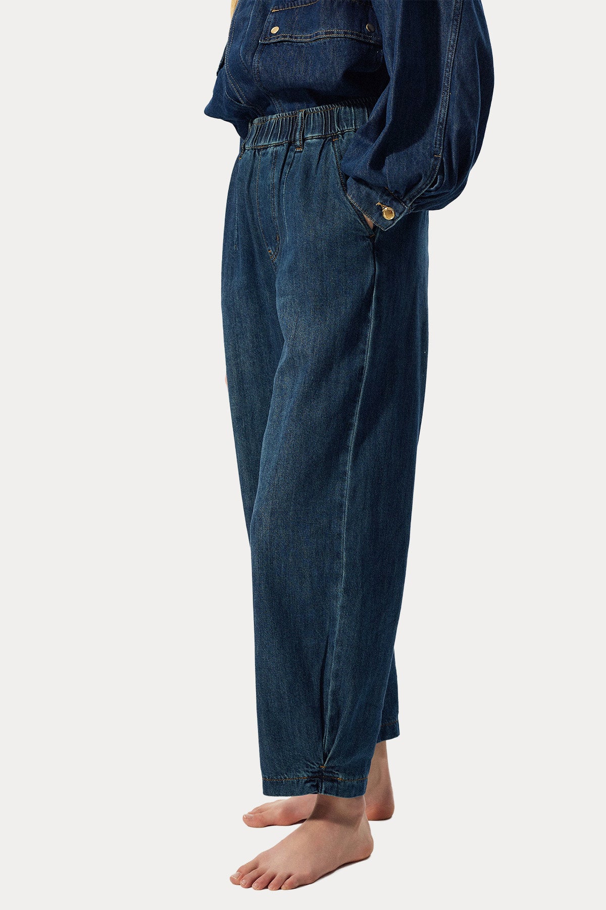 Bsb Relaxed Fit Beli Lastikli Jeans