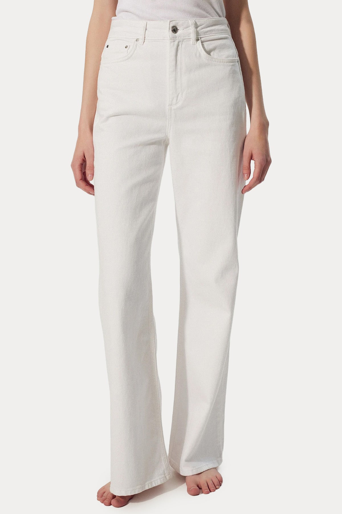 Bsb Wide Leg Yüksek Belli Çan Paça Jeans-Jeans-Libas