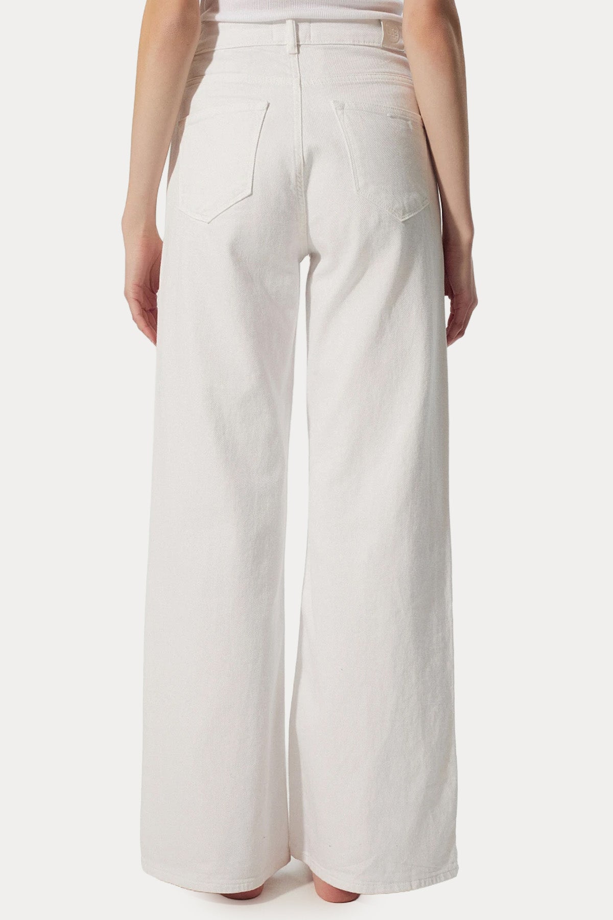 Bsb Wide Leg Yüksek Belli Çan Paça Jeans-Jeans-Libas