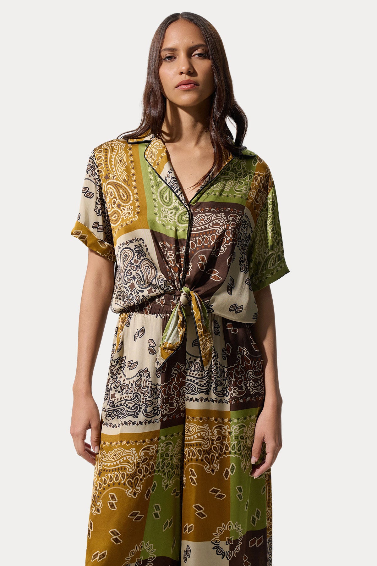 Bsb Relaxed Fit Etnik Desenli Gömlek