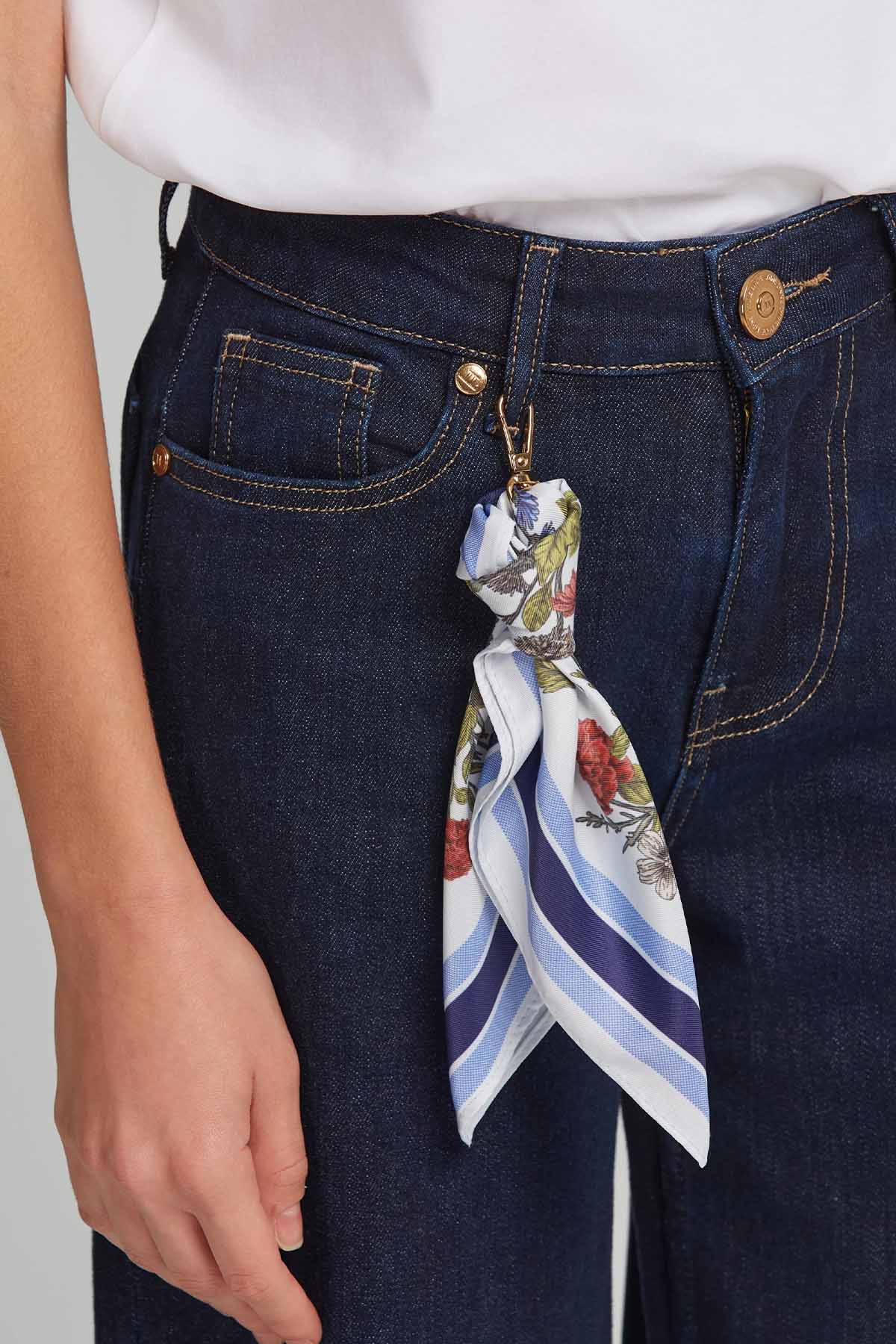 Lynne Straight Fit Fularlı Yüksek Bel Jeans-Jeans-Libas