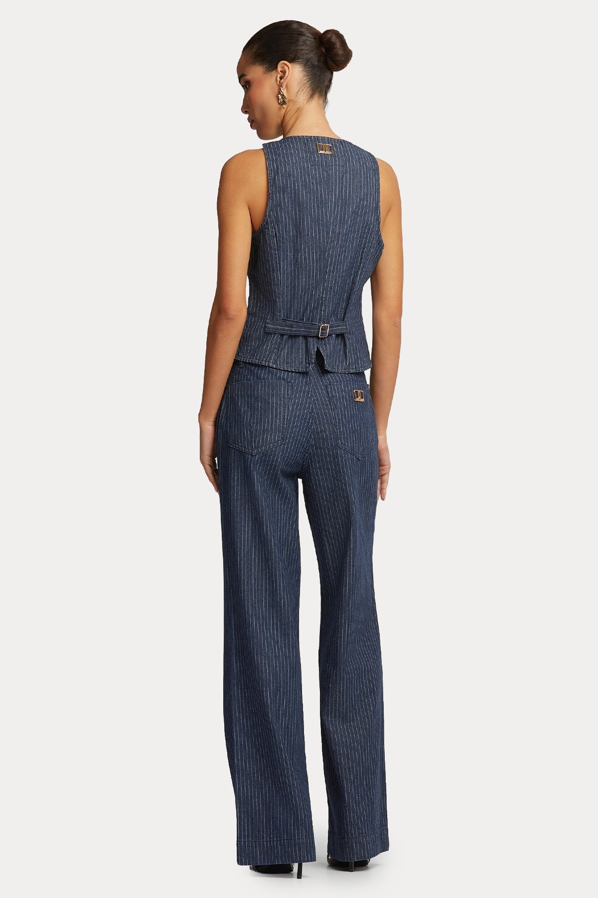 Lynne Çizgili Flare Yüksek Bel Jeans-Jeans-Libas