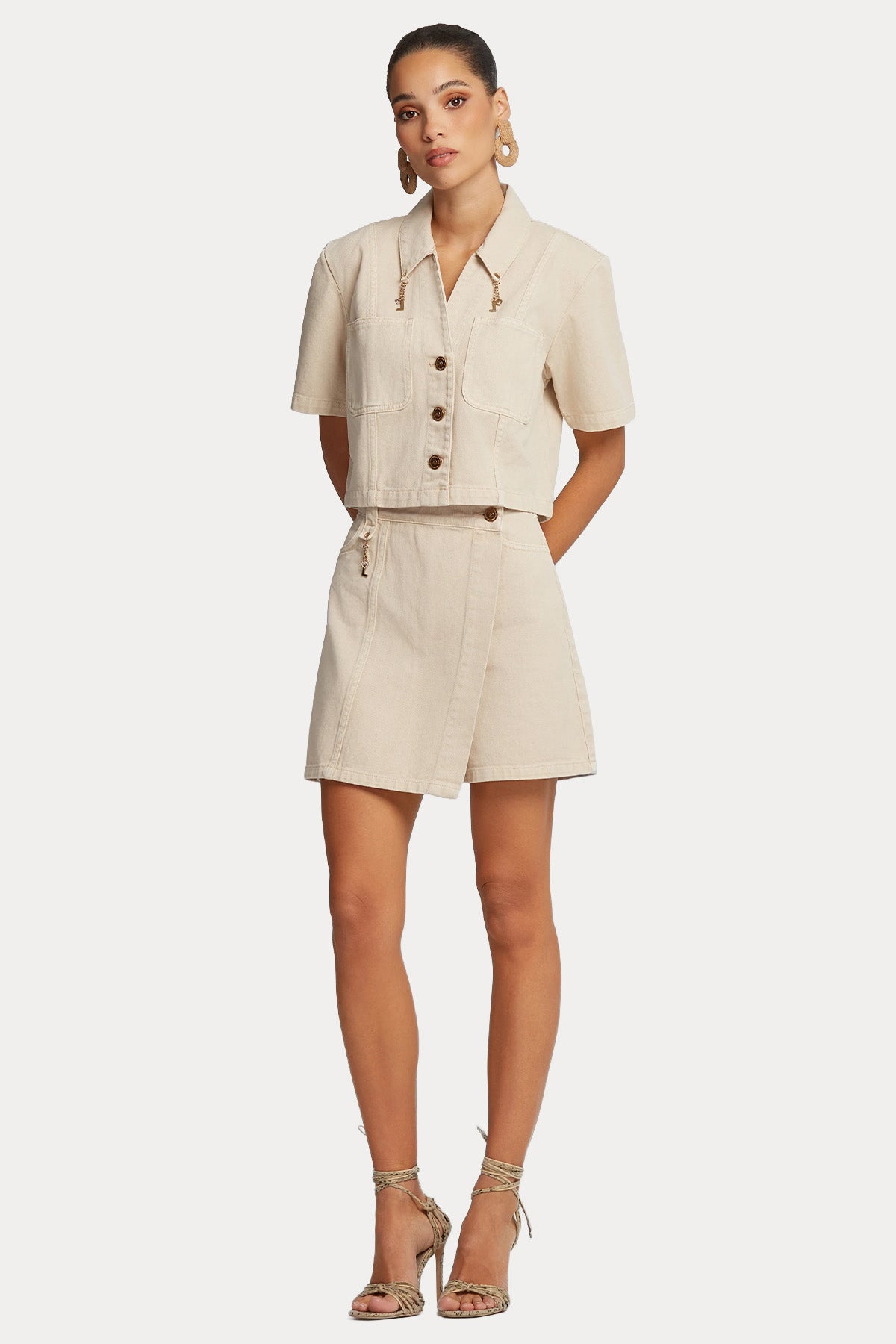 Lynne Asimetrik Mini Şort Etek