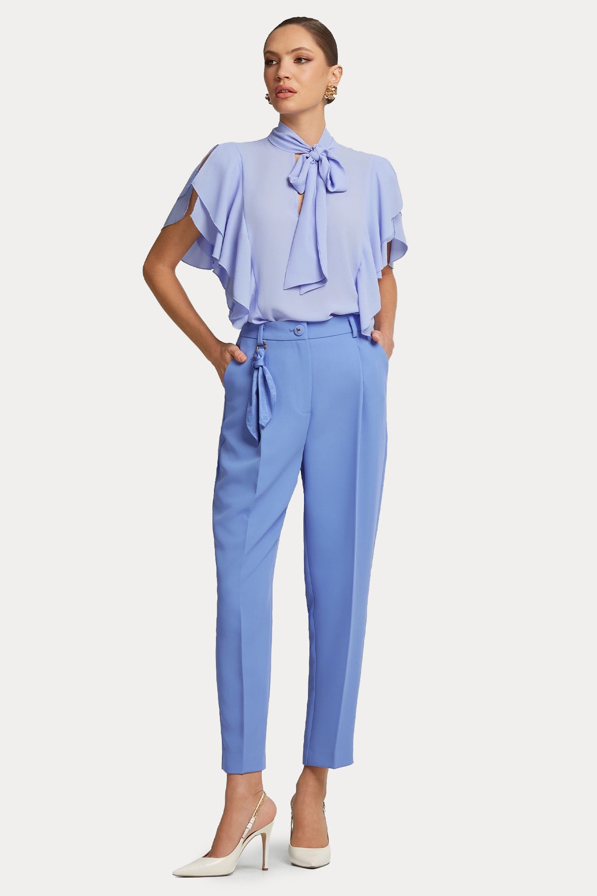 Lynne Regular Fit Yüksek Bel Tek Pileli Pantolon