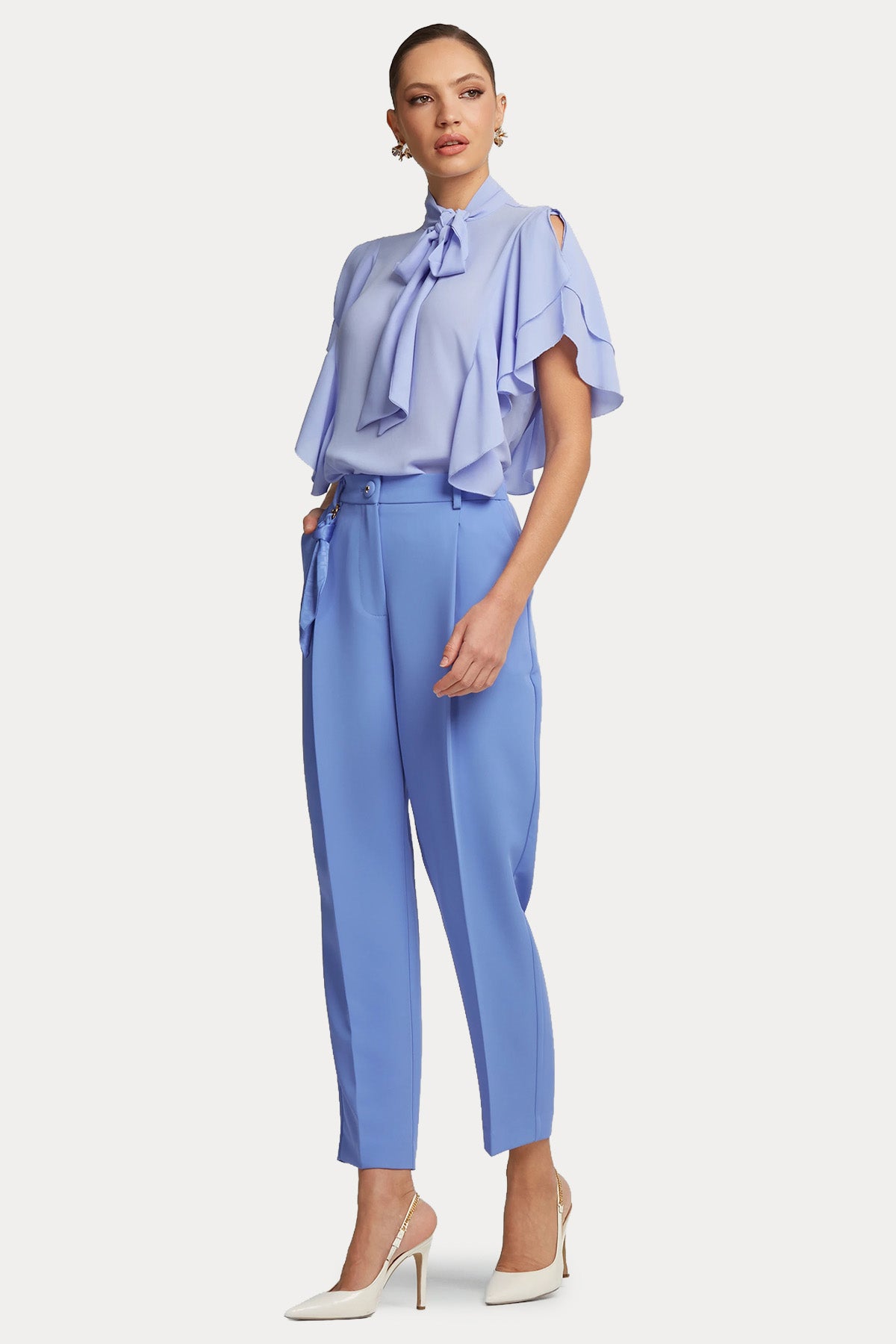 Lynne Regular Fit Yüksek Bel Tek Pileli Pantolon