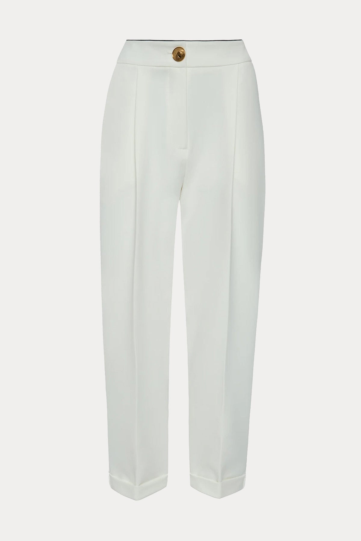 Lynne Straight Fit Duble Paça Tek Pile Streç Krep Pantolon