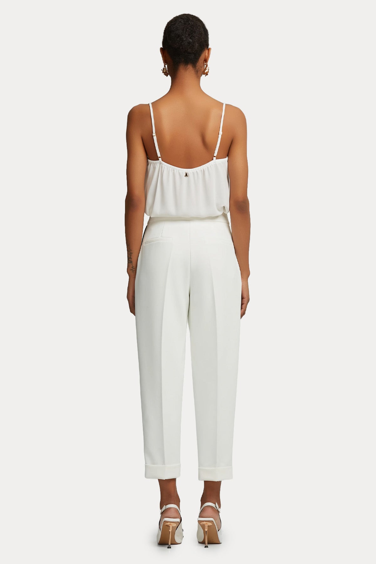 Lynne Straight Fit Duble Paça Tek Pile Streç Krep Pantolon