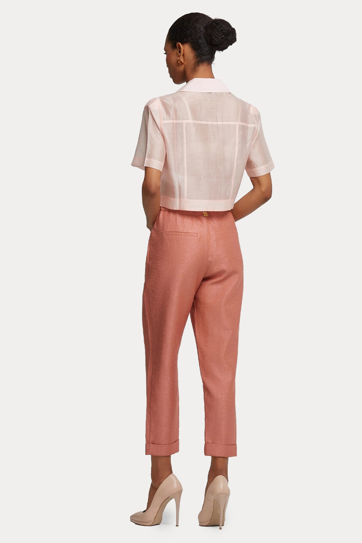 Lynne Slim Regular Fit Çift Pile Duble Paça Beli Lastikli Pantolon