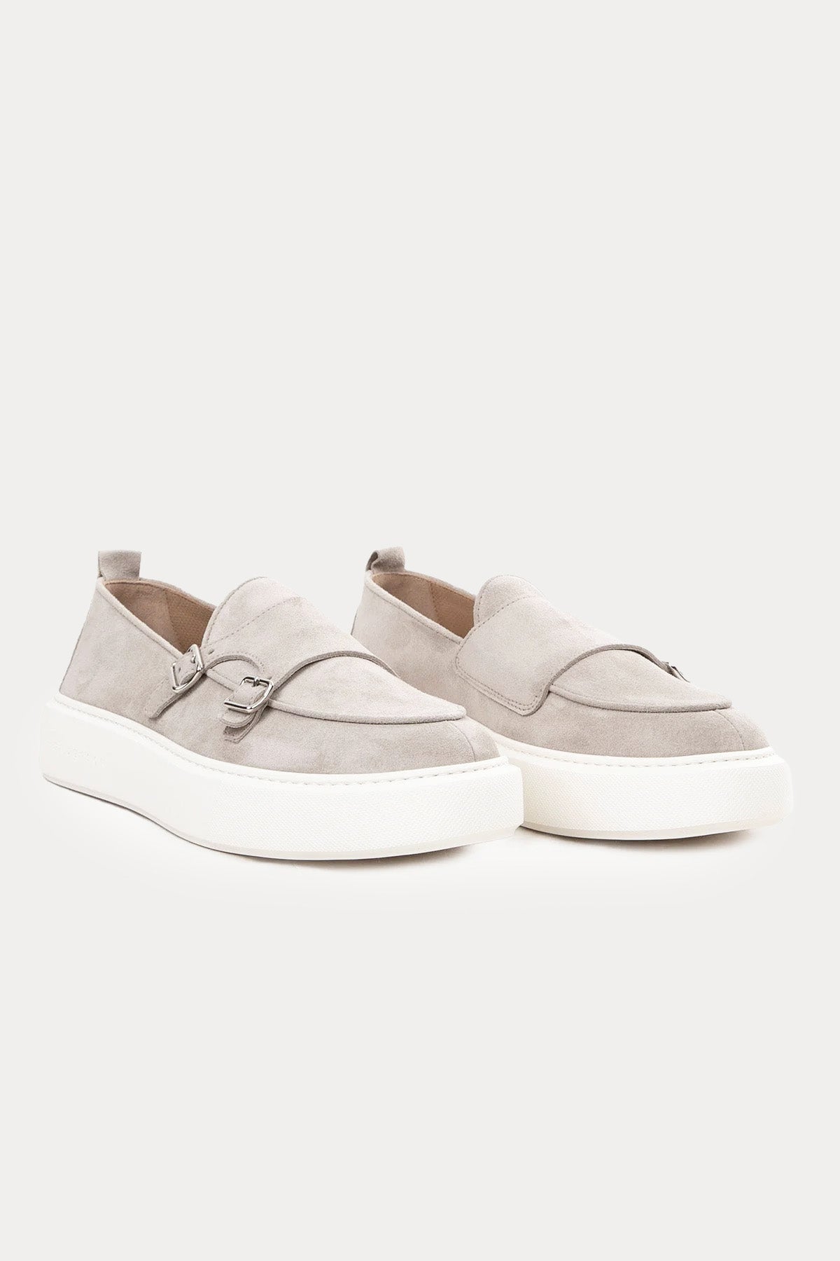 Henderson Tim Çift Tokalı Extralight Taban Süet Monk Loafer Ayakkabı