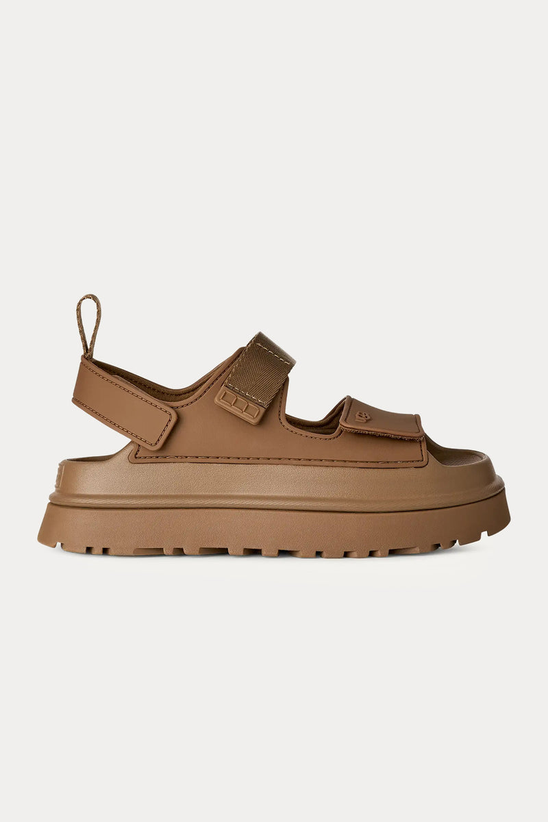 Ugg Bison Brown GoldenGlow Cırt Cırt Bantlı Sandalet-Sandalet-Libas