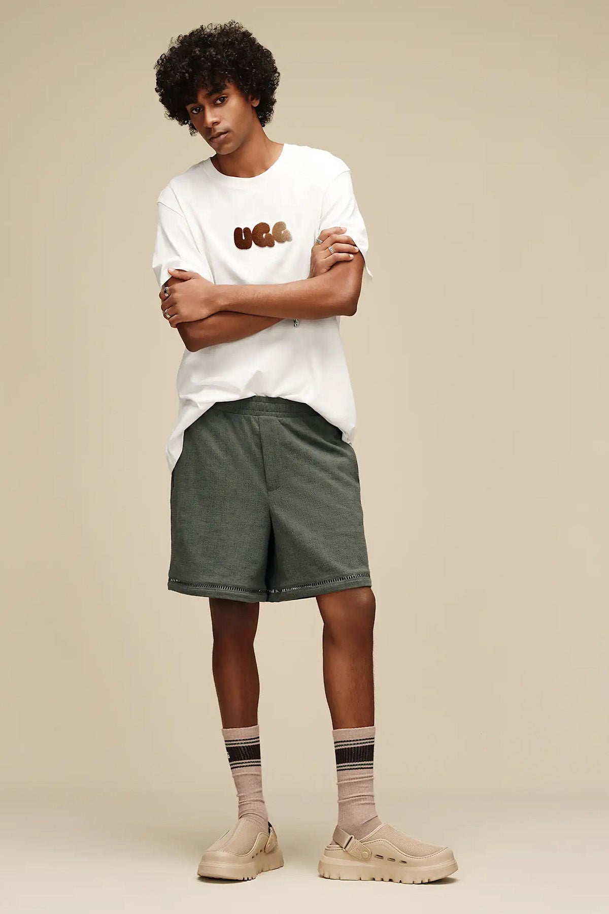 Ugg Sand PeakMod Dark Teknik File Cırt Cırt Bantlı Sandalet