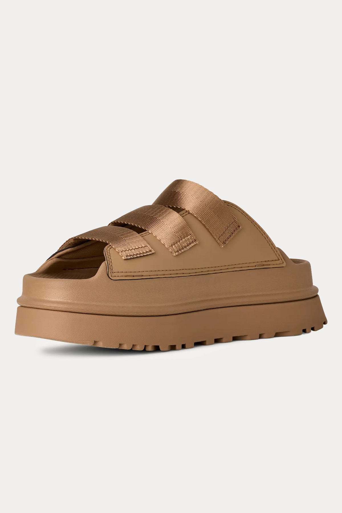 Ugg Dark Sand GoldenGlow Cırt Cırt Bantlı Terlik-Terlik-Libas