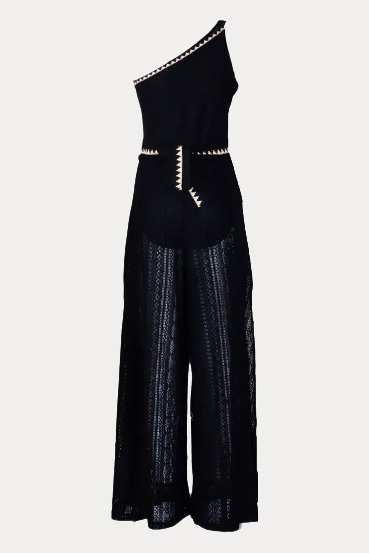 Pho Firenze Slim Fit Kuşaklı Örgü Tulum-Tulum-Libas