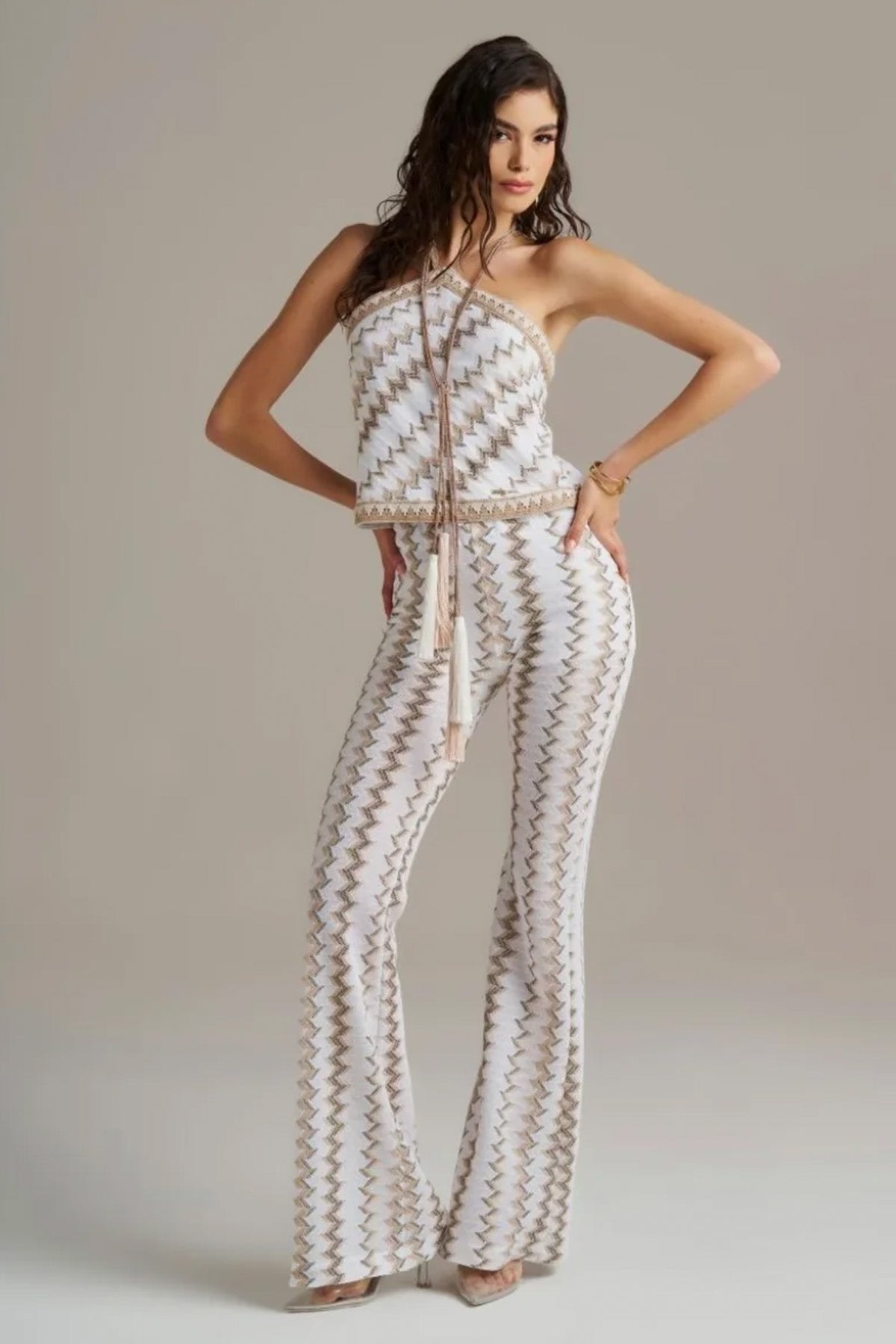 Pho Firenze Regular Fit Örgü Desenli Bluz