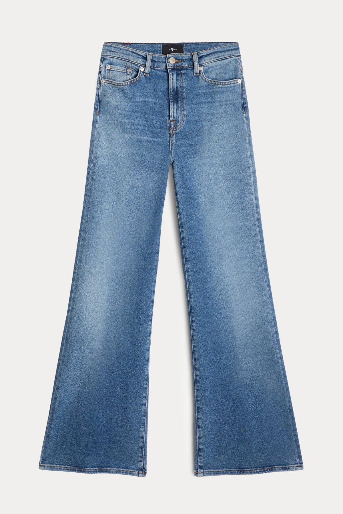 7 For All Mankind Modern Dojo Yüksek Bel Çan Paça Streç Jeans