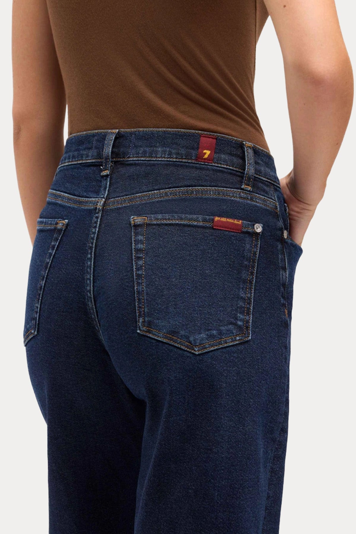 7 For All Mankind Yüksek Bel Geniş Paçalı Streç Jeans