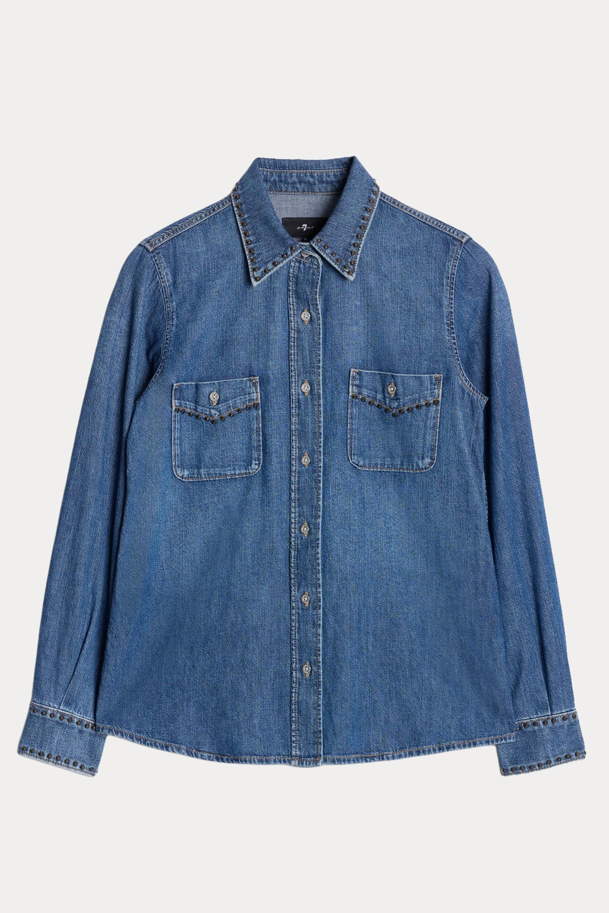 7 For All Mankind Comfort Fit Cep Detaylı Denim Gömlek