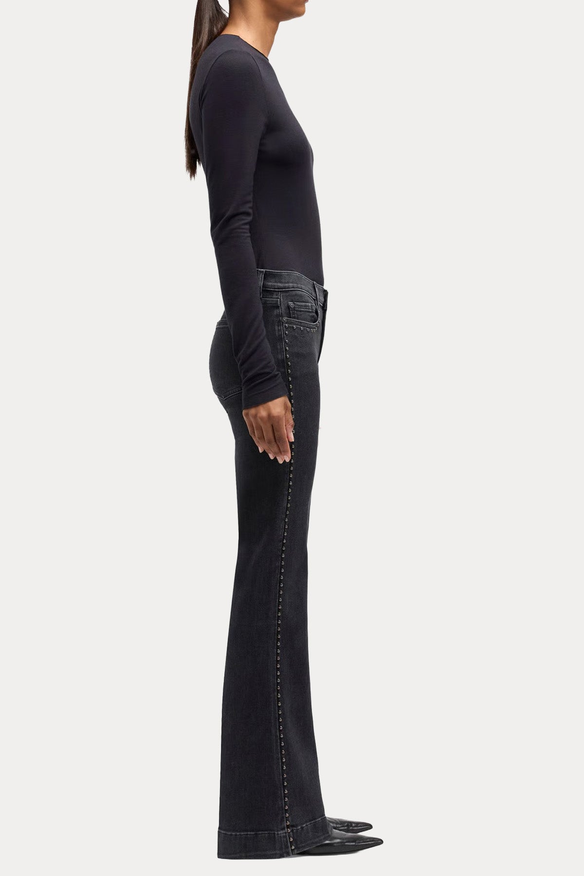 7 For All Mankind Dojo Tailorless Troklu Çan Paça Jeans-Jeans-Libas