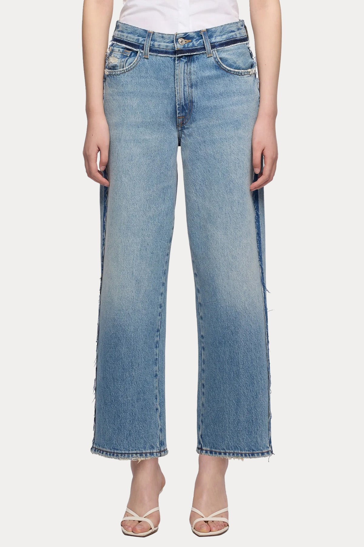 7 For All Mankind Straight Ankle Fit Yıkamalı Jeans-Jeans-Libas