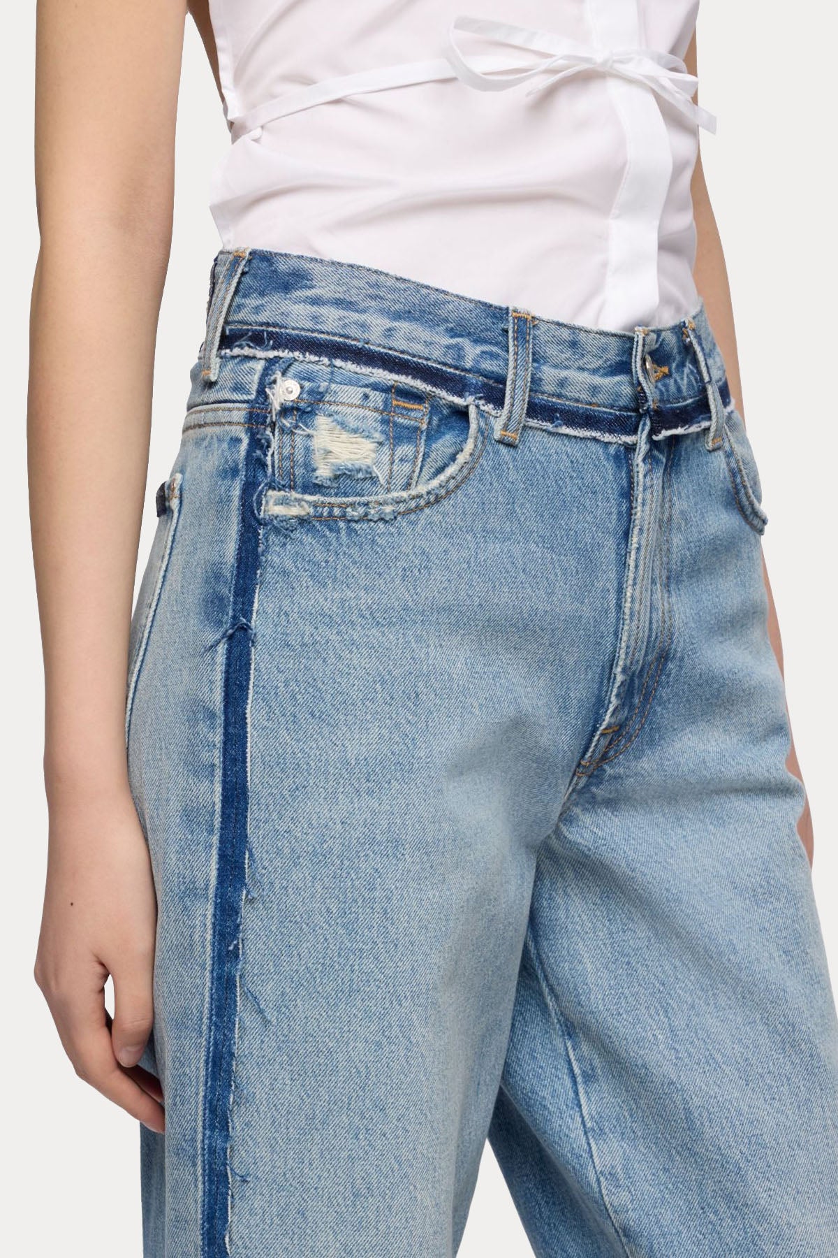 7 For All Mankind Straight Ankle Fit Yıkamalı Jeans-Jeans-Libas