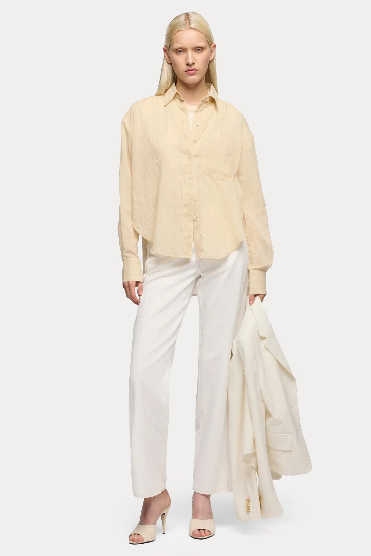 7 For All Mankind Straight Fit Keten Yüksek Bel Jeans