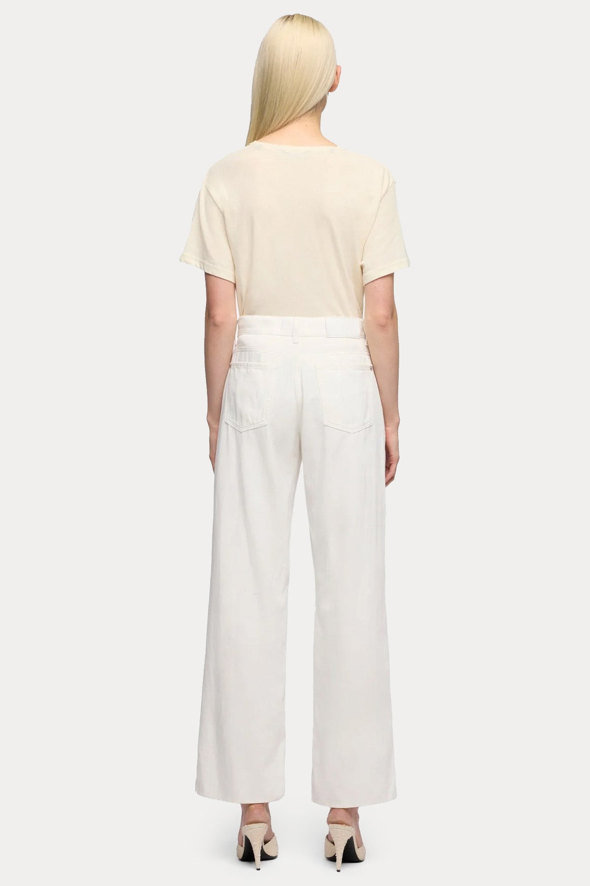 7 For All Mankind Straight Fit Keten Yüksek Bel Jeans-Jeans-Libas