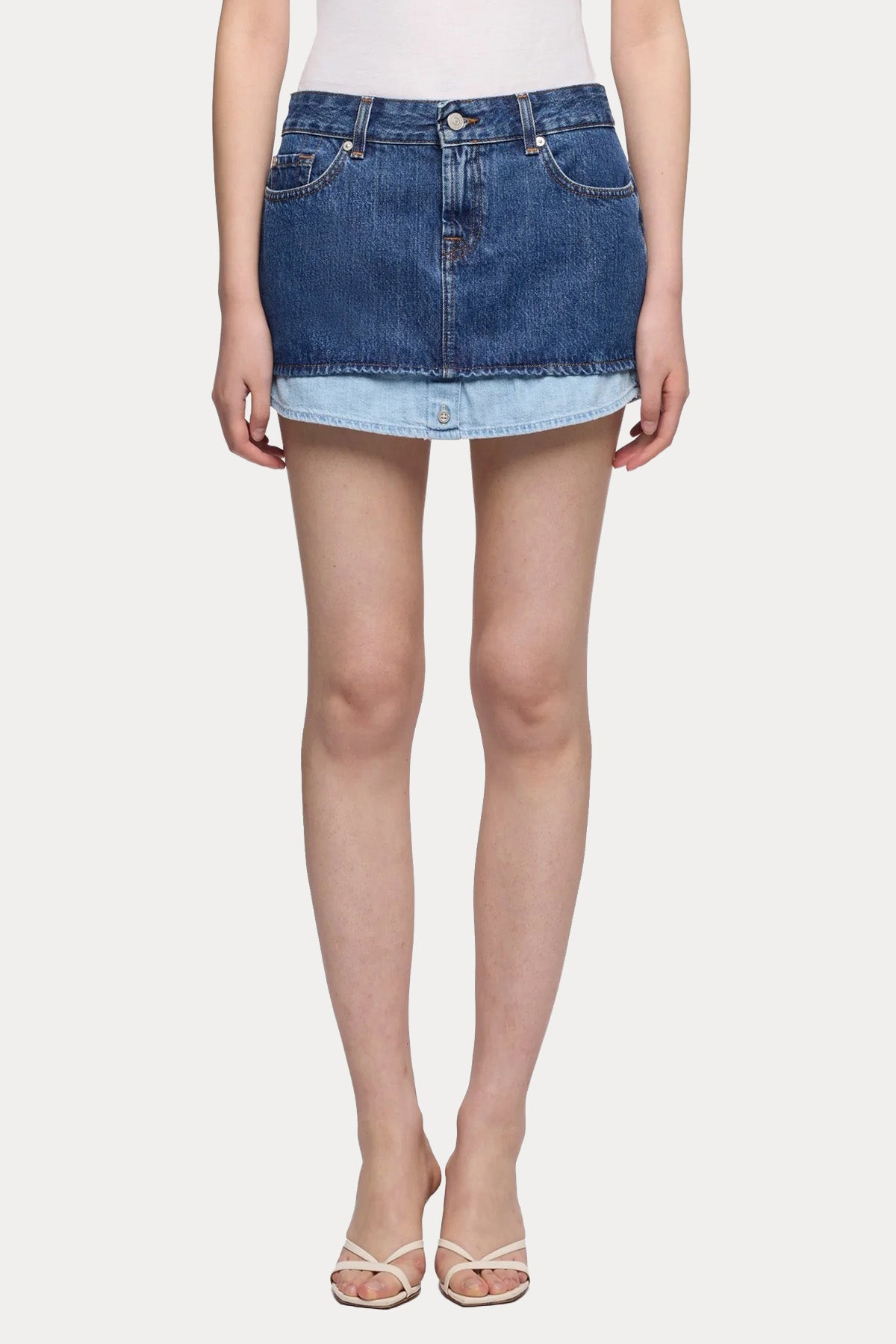 7 For All Mankind Denim Mini Etek-Etek-Libas