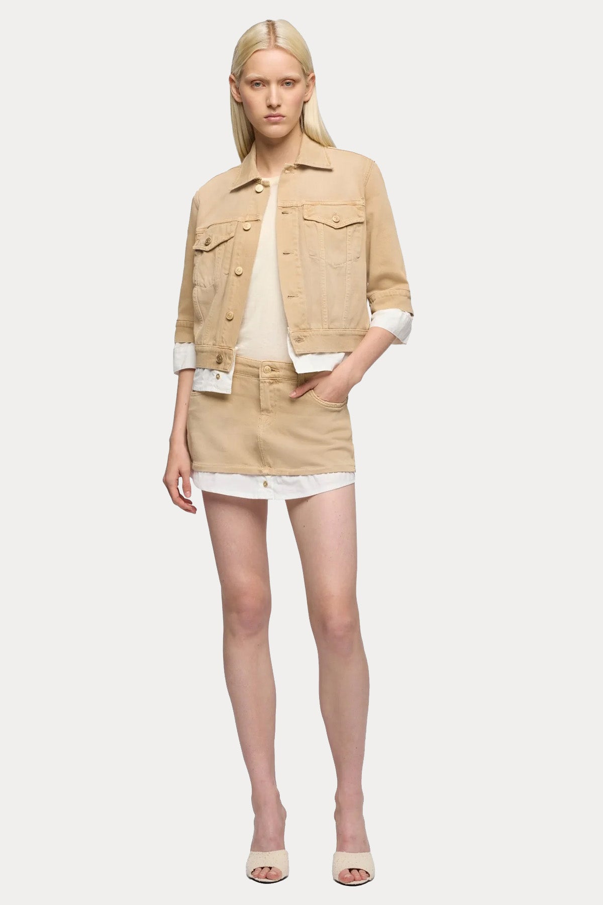 7 For All Mankind Boxy Fit Denim Ceket