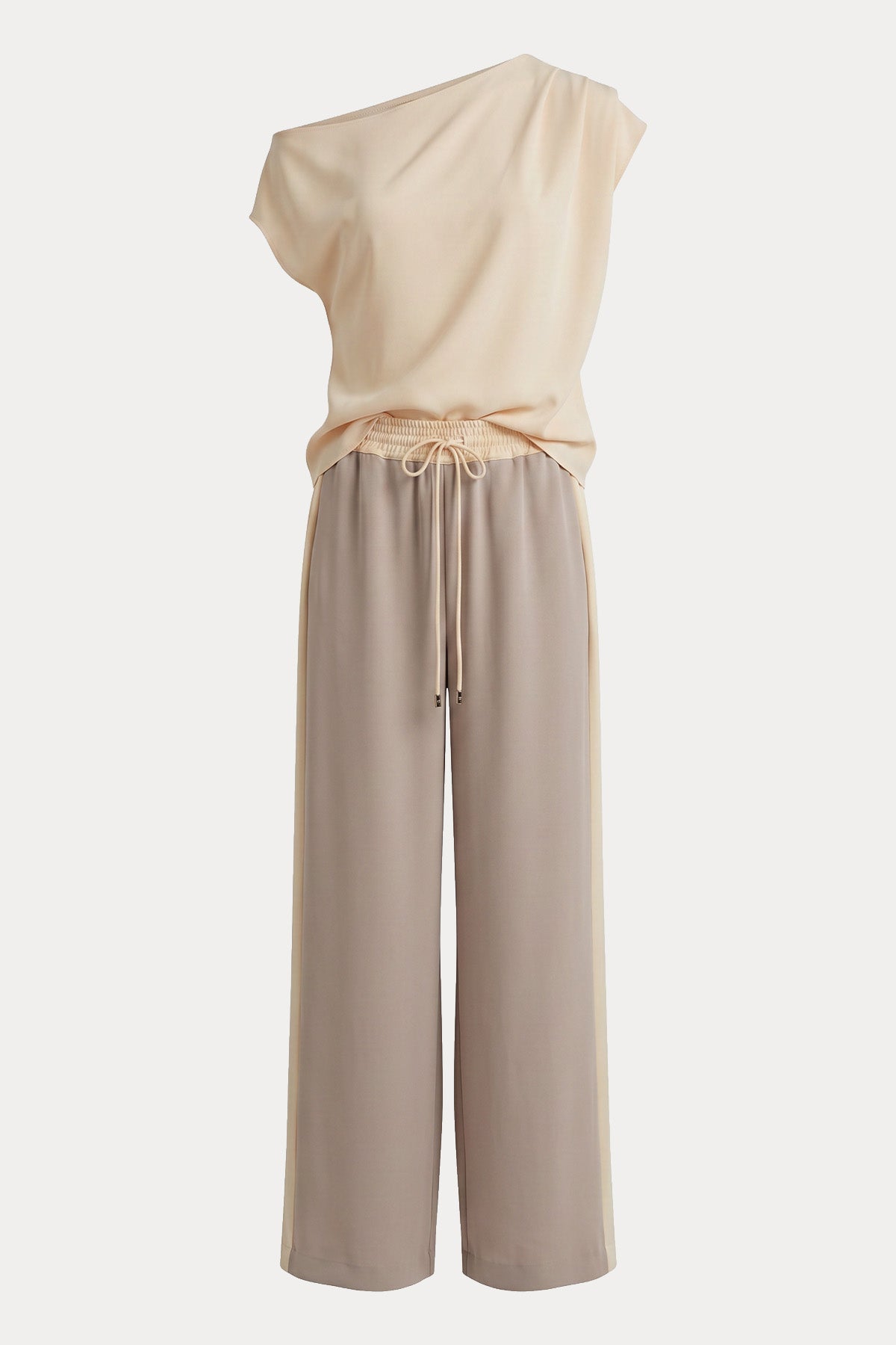 Hanita Streç Saten Kumaş Bluz Pantolon Set
