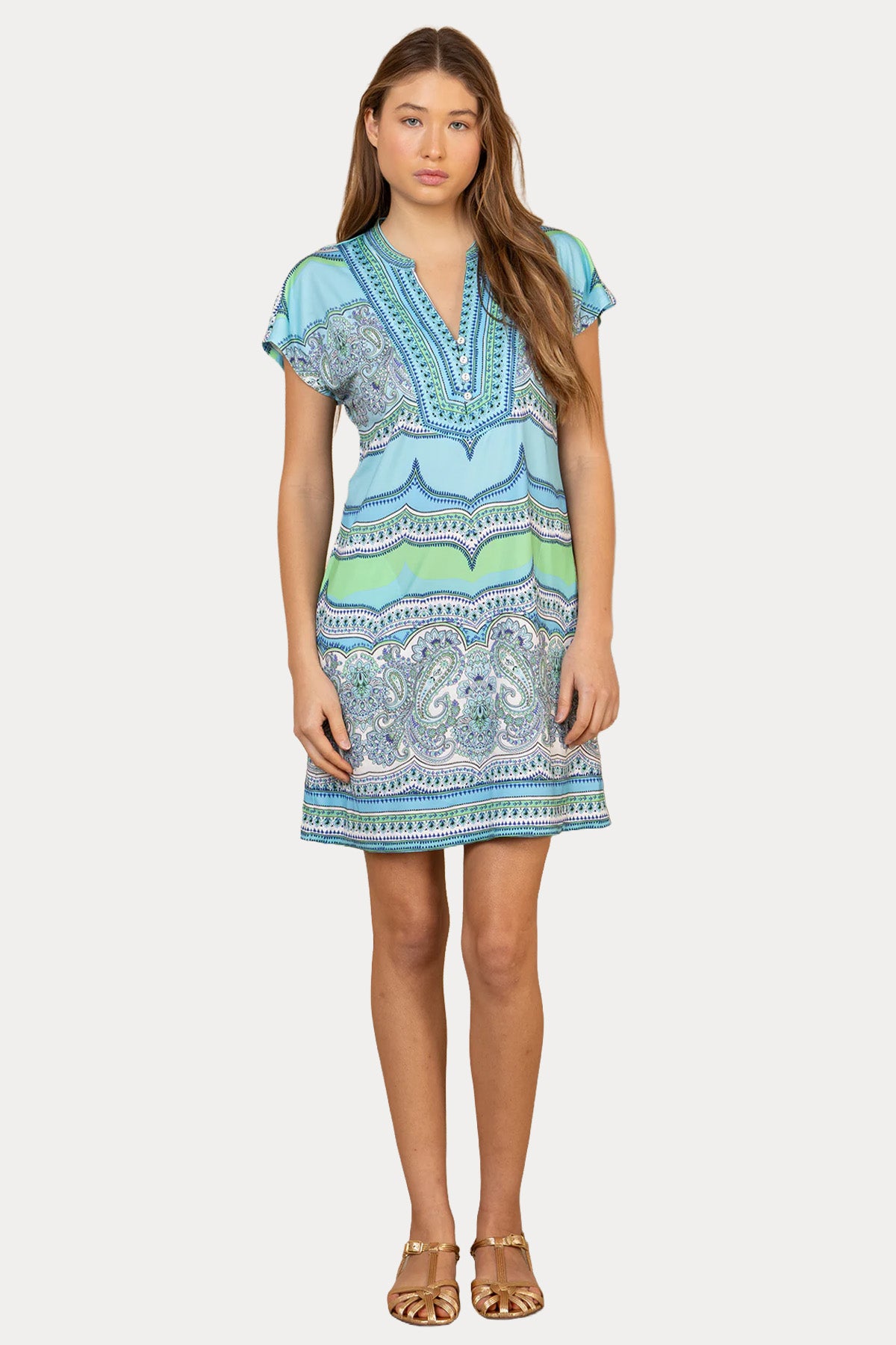 Hale Bob Comfort Fit Paisley Desenli Streç Mini Elbise
