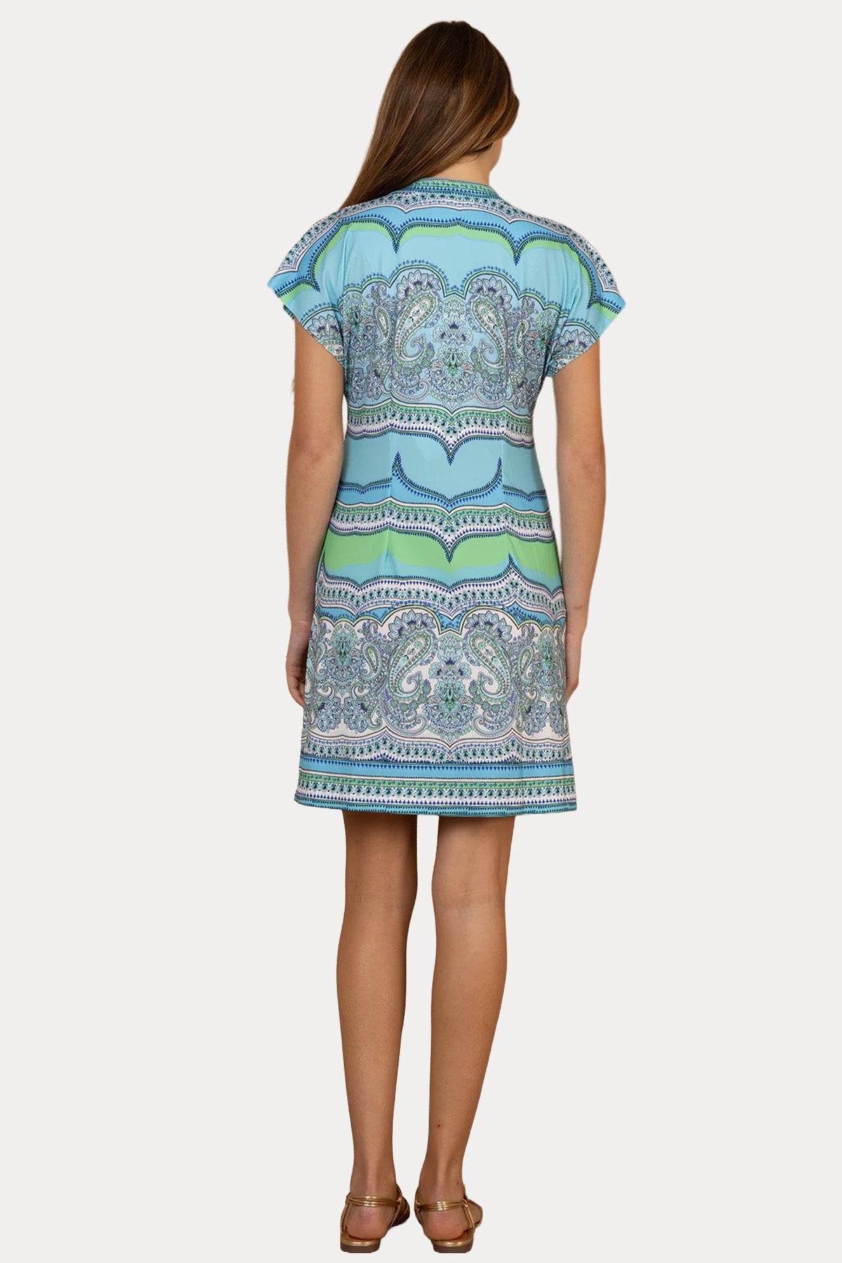 Hale Bob Comfort Fit Paisley Desenli Streç Mini Elbise