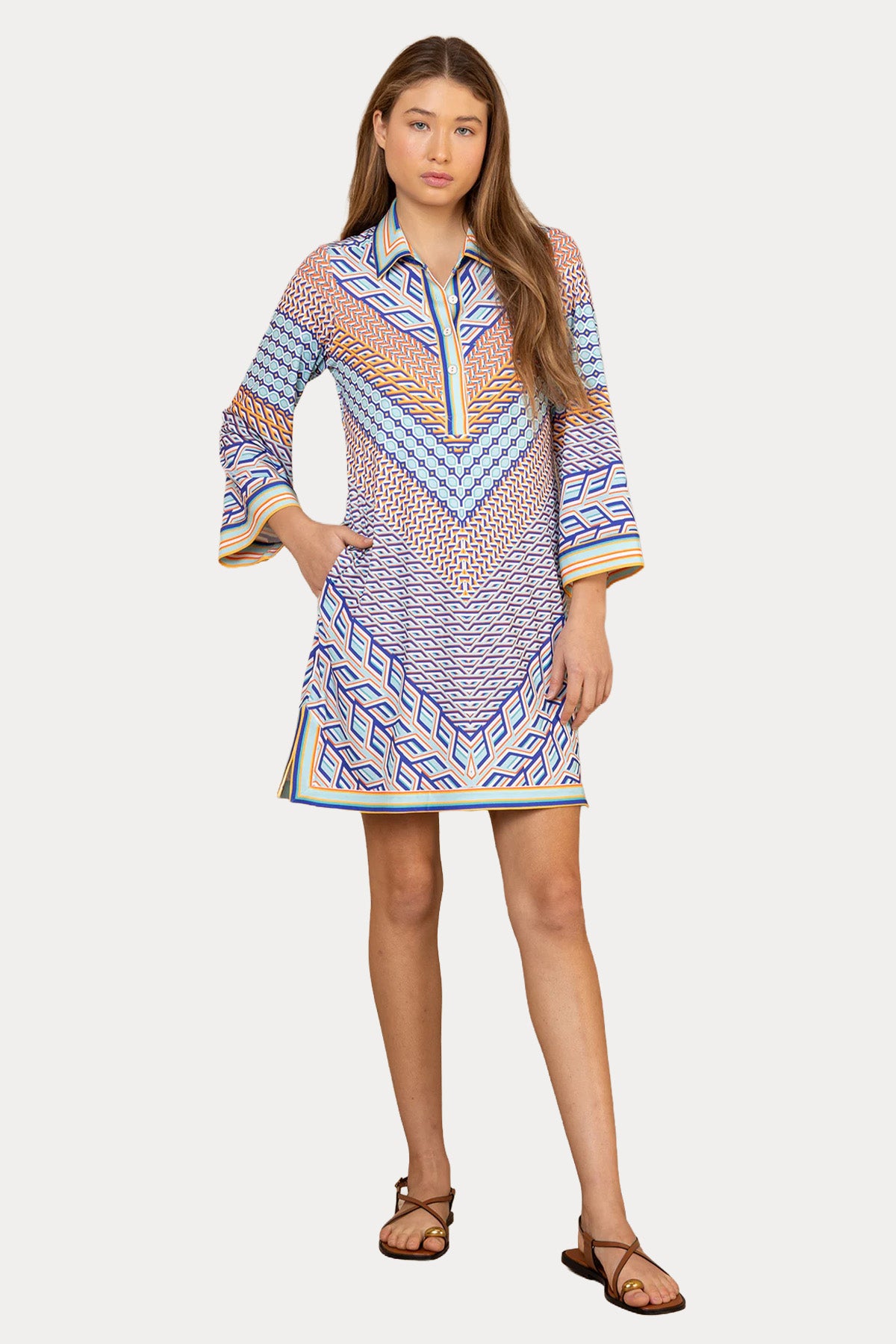 Hale Bob Comfort Fit Desenli Streç Mini Elbise