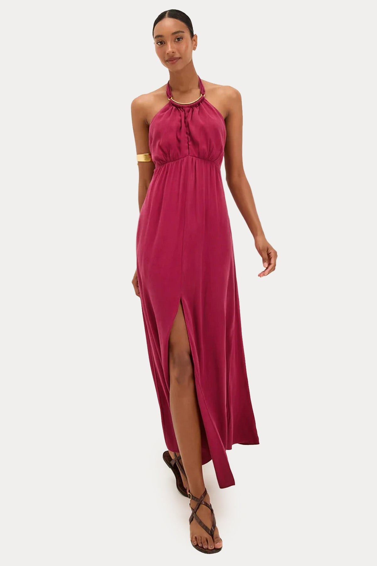 Vix Solid Joy Boyundan Bağlamalı Maxi Elbise