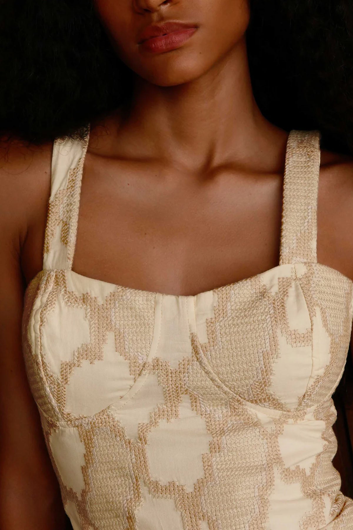 Vix Solid Coen Askılı Midi Elbise